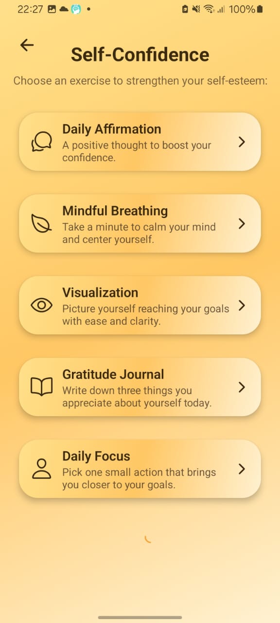 Écran progression — suivi d’habitudes
